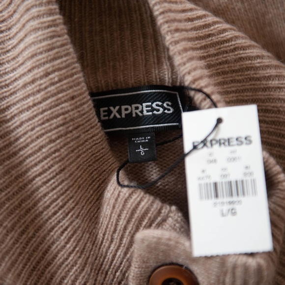 Express Men's Mock Neck Button Wool Blend Sweater - Picture 7 of 8